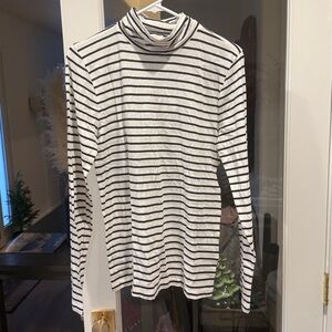 J.Crew Black and White Striped Top